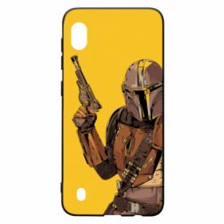Чехол из раздела Мандалорец The Mandalorian background yellow для Samsung A10 - FATLINE Чехол из раздела Мандалорец The Mandalorian background yellow для Samsung A10