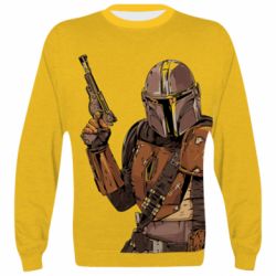 3D свитшот The Mandalorian background yellow - FATLINE 3D свитшот The Mandalorian background yellow
