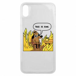 Чехол из раздела Мемы This is fine для Apple iPhone Xs Max - FATLINE Чехол из раздела Мемы This is fine для Apple iPhone Xs Max