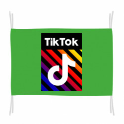 Флаг Tik Tok Colorful Logo - FATLINE Флаг Tik Tok Colorful Logo