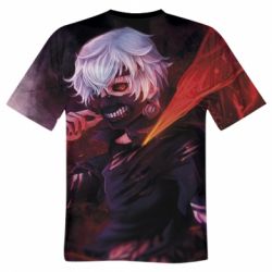 Чоловіча 3D футболка Токийский Гуль Канэки - FATLINE Чоловіча 3D футболка Токийский Гуль Канэки
