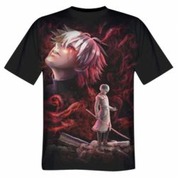 Мужская 3D футболка Tokyo Ghoul Kaneki - FATLINE Мужская 3D футболка Tokyo Ghoul Kaneki