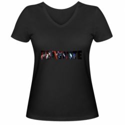 Жіночі футболки з V-подібним вирізом