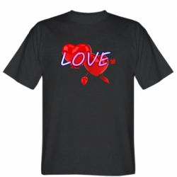 Мужская футболка Stedman Two hearts and the inscription love - FATLINE Мужская футболка Stedman Two hearts and the inscription love