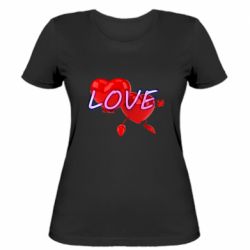 Жіноча футболка Two hearts and the inscription love