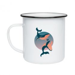 Кружка эмалированная Two whales - FATLINE Кружка эмалированная Two whales