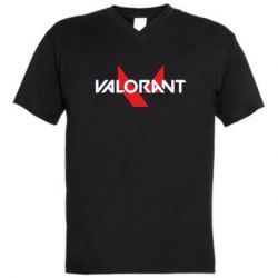 Мужская футболка  с V-образным вырезом Valorant glitsh logo