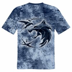 Чоловіча 3D футболка Відьмак лого на мапі - FATLINE Чоловіча 3D футболка Відьмак лого на мапі