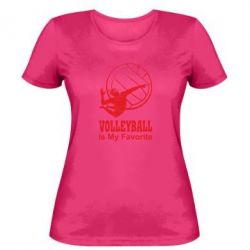 Женская футболка Волейбол Is my favorite - FATLINE Женская футболка Волейбол Is my favorite