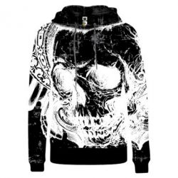 Жіноча 3D худі White Skull - FATLINE Жіноча 3D худі White Skull