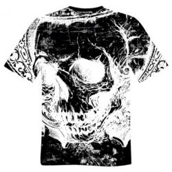 Мужская 3D футболка White Skull - FATLINE Мужская 3D футболка White Skull