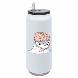 Термобанка 500ml Wojak meme brain - FATLINE Термобанка 500ml Wojak meme brain