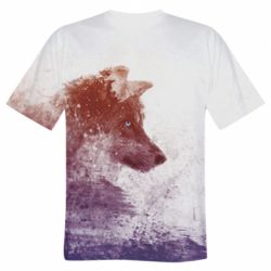 Мужская 3D футболка Wolf art - FATLINE Мужская 3D футболка Wolf art