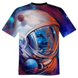 Чоловіча 3D футболка Yuri Gagarin Cosmonaut - FATLINE Чоловіча 3D футболка Yuri Gagarin Cosmonaut