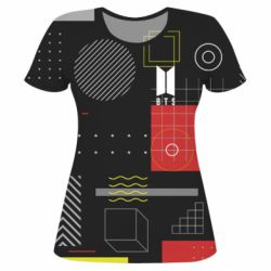 Жіноча 3D футболка BTS and geometric - FATLINE Жіноча 3D футболка BTS and geometric