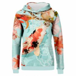 Женская 3D худи Японские Рыбы Кои - FATLINE Женская 3D худи Японские Рыбы Кои