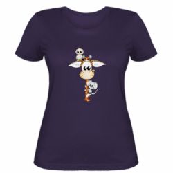 Женская футболка Giraffe Owl and Mouse - FATLINE Женская футболка Giraffe Owl and Mouse