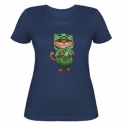 Женская футболка Кот Майнкрафт - FATLINE Женская футболка Кот Майнкрафт