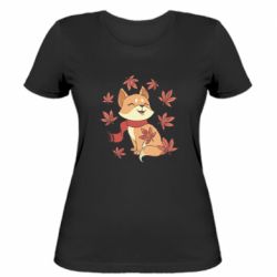 Женская футболка Лиса Осень - FATLINE Женская футболка Лиса Осень