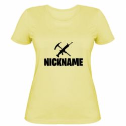Жіноча футболка Nickname fortnite weapons