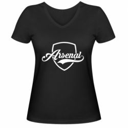 Жіноча футболка з V-подібним вирізом Arsenal shield logo - FATLINE Жіноча футболка з V-подібним вирізом Arsenal shield logo