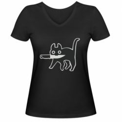 Женские футболки с V-образным вырезом - FATLINE