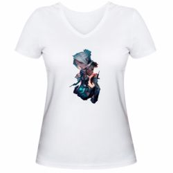Женская футболка с V-образным вырезом Valorant