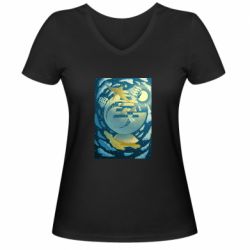 Жіночі футболки з V-подібним вирізом - FATLINE