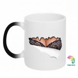 Кружка-хамелеон Жіночі груди в бюстгальтері - FATLINE Кружка-хамелеон Жіночі груди в бюстгальтері