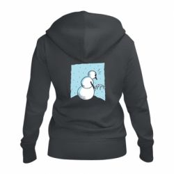 Женская худи на молнии Snowman. It's Cold! - FATLINE Женская худи на молнии Snowman. It's Cold!
