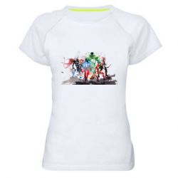 Женская спортивная футболка Мстители Арт - FATLINE Женская спортивная футболка Мстители Арт