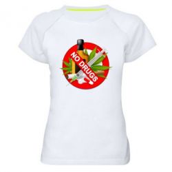 Женская спортивная футболка No Drugs - FATLINE Женская спортивная футболка No Drugs