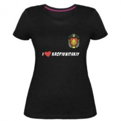 Жіноча стрейчева футболка I love Kropivnitskiy