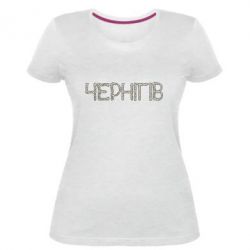 Жіноча стрейчева футболка Квітучий Чернігів