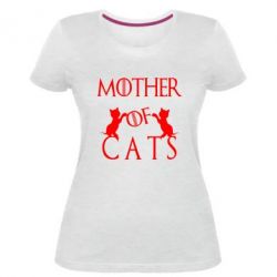 Жіноча стрейчева футболка Mother of cats1 - FATLINE Жіноча стрейчева футболка Mother of cats1