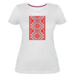 Женская стрейчевая футболка Вишиванка - FATLINE Женская стрейчевая футболка Вишиванка