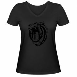 Женская футболка с V-образным вырезом Zloj tigr