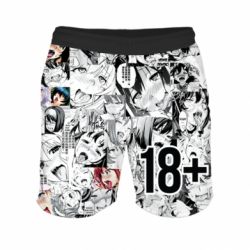 3D шорти чоловічі спортивні Ахегао 18+