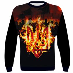 3D свитшот Огненный герб Украины