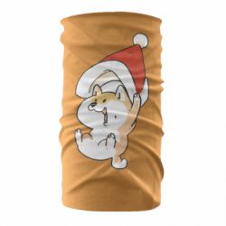 Бандана-труба Корги с шапочкой Санты - FATLINE Бандана-труба Корги с шапочкой Санты