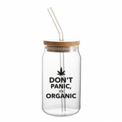 Банка с трубочкой Dont panic its organic - FATLINE Банка с трубочкой Dont panic its organic