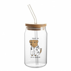 Банка з трубочкою Trust me, i'm a doctor - FATLINE Банка з трубочкою Trust me, i'm a doctor