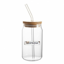 Банка с трубочкой Знак Лисичанск - FATLINE Банка с трубочкой Знак Лисичанск