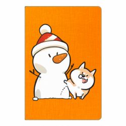Блокнот А5 Коргі мітить сніговика - FATLINE Блокнот А5 Коргі мітить сніговика