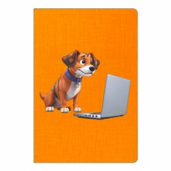 Блокнот А5 Песик перед ноутбуком - FATLINE Блокнот А5 Песик перед ноутбуком