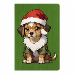 Блокнот А5 Собака в шапці Санти у військовій формі - FATLINE Блокнот А5 Собака в шапці Санти у військовій формі