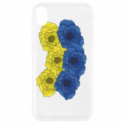 Чохол з розділу Квіти Мальви синього та жовтого кольору для Apple iPhone XR - FATLINE Чохол з розділу Квіти Мальви синього та жовтого кольору для Apple iPhone XR