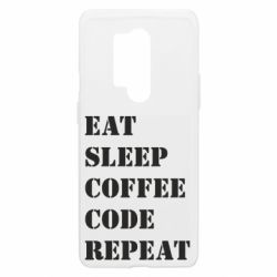 Чехол из раздела Программистам Eat sleep coffee code repeat для OnePlus 8 Pro - FATLINE Чехол из раздела Программистам Eat sleep coffee code repeat для OnePlus 8 Pro