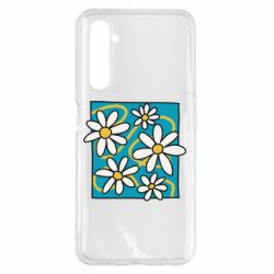 Чехол из раздела Авторские принты Ромашки на голубом для Realme 6 Pro - FATLINE Чехол из раздела Авторские принты Ромашки на голубом для Realme 6 Pro