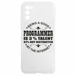 Чехол из раздела Программистам 3% talent 97% not distracted для Samsung A03s - FATLINE Чехол из раздела Программистам 3% talent 97% not distracted для Samsung A03s